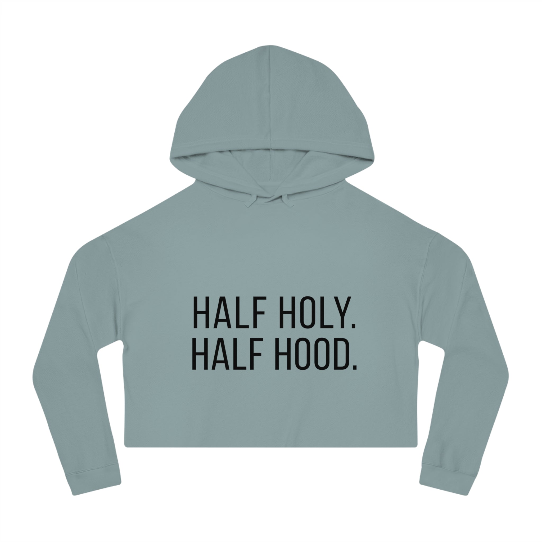 Half Holy Half Hood Cropped Hooded Sweatshirt