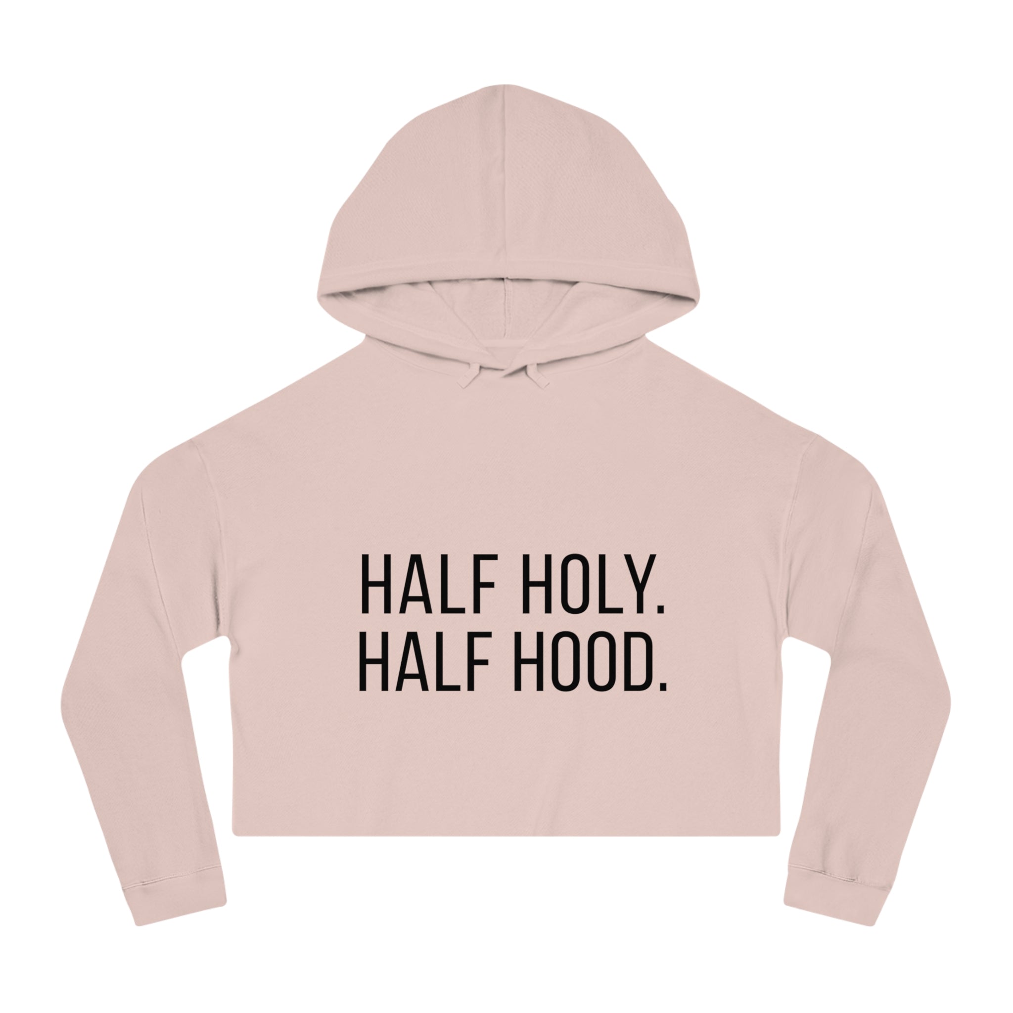 Half Holy Half Hood Cropped Hooded Sweatshirt